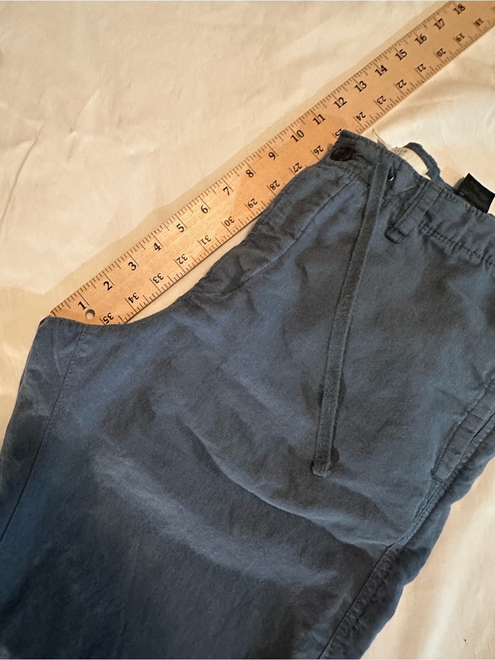 H&M LOGG Linen Casual Drawstring Jogger Pants in Slate Blue 32 - Picture 12 of 12